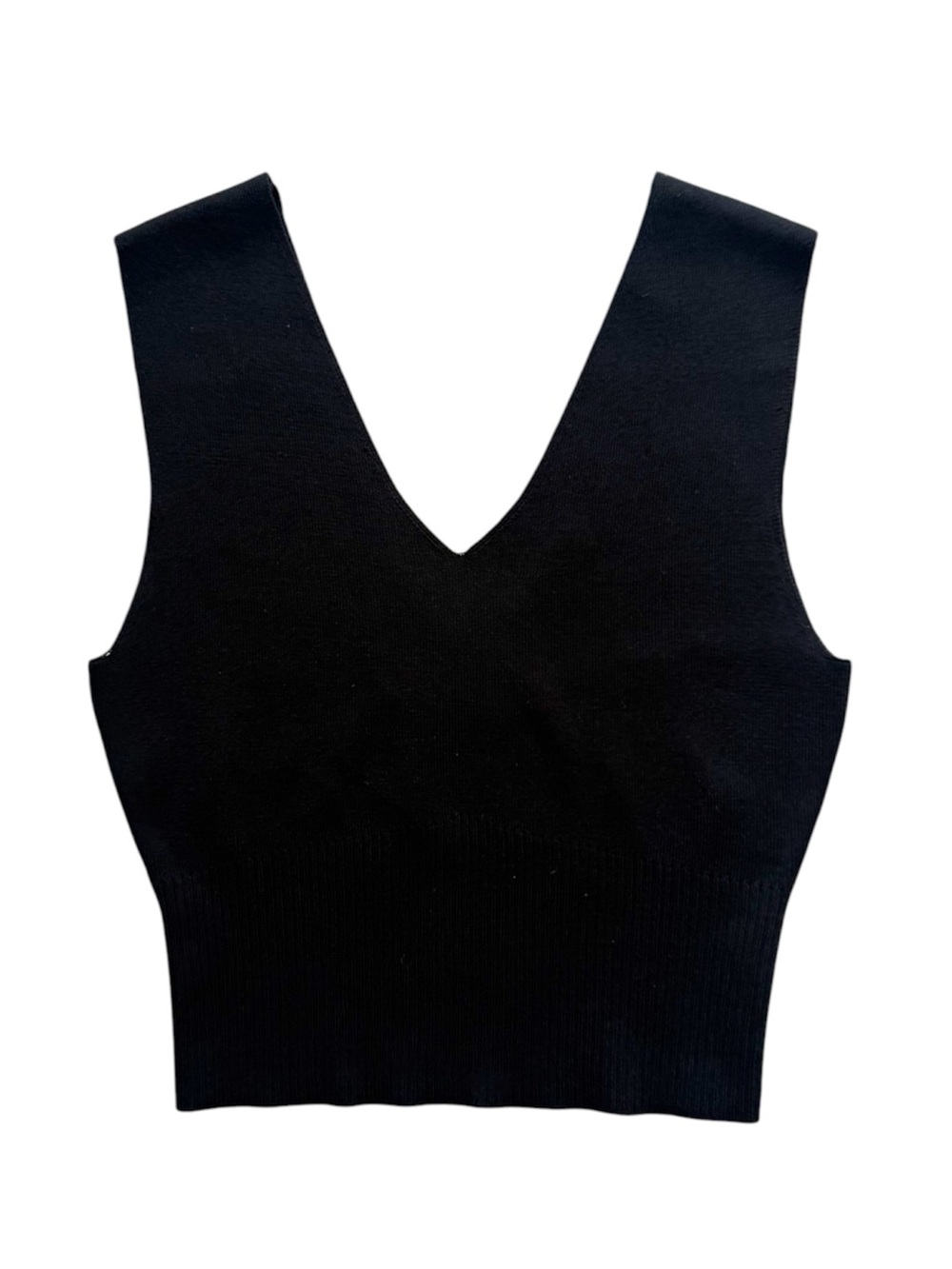 Oak + Fort V-Neck Knit Tank Black Size Small